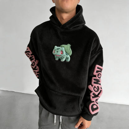 :Bulbasaur Color-blocked Plush Hoodie