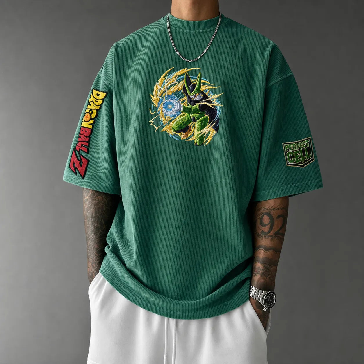 Unisex Loose-Fit Anime Vertical Stripe T-Shirt
