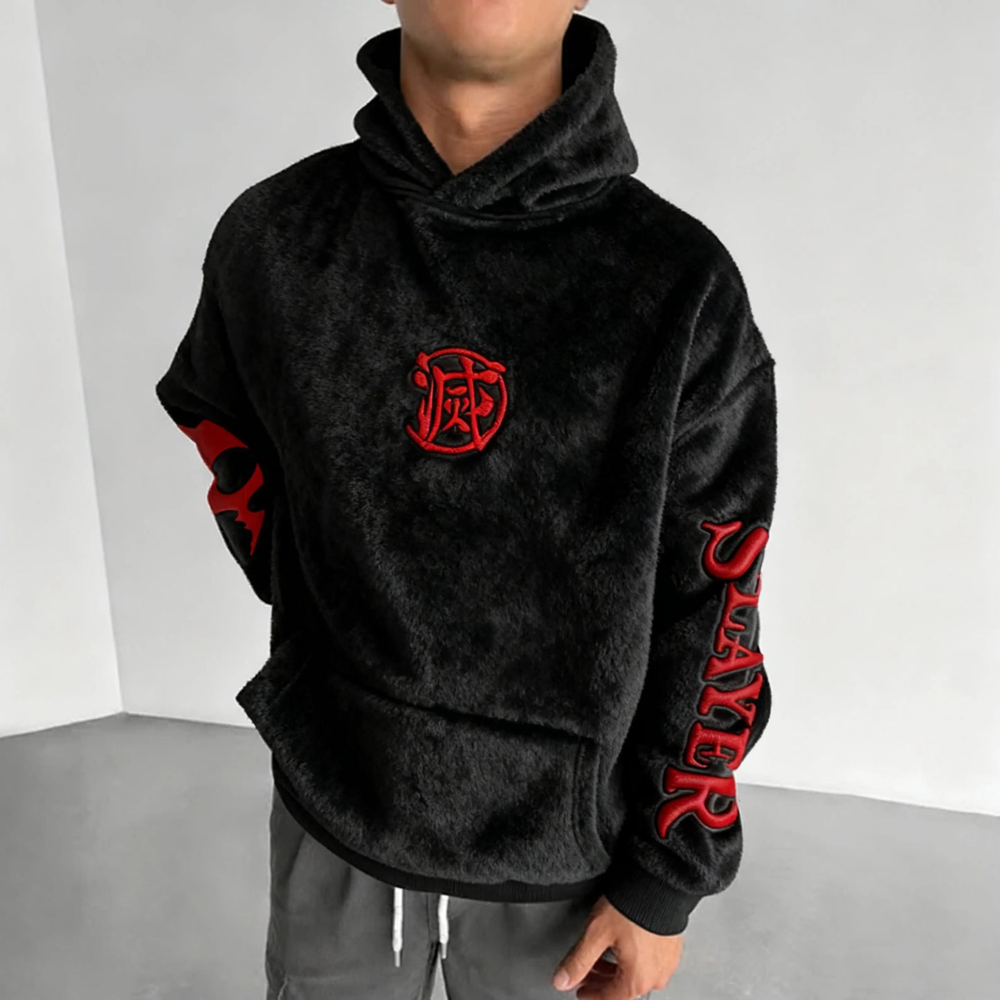 Color Blocked Plush Hoodie