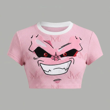 Women T-Shirt & Elasticated Trousers Waffle Two-Piece Set