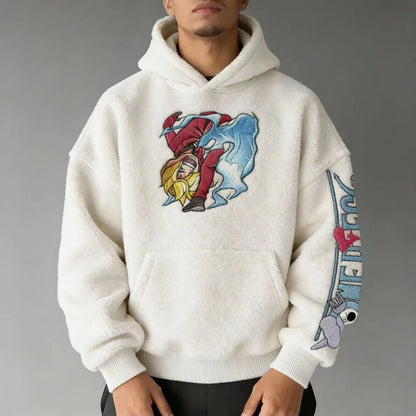 Unisex     Log Collection Embroidery Sherpa Hoodie