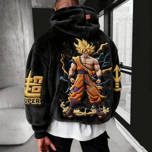 Color Blocked Plush Hoodie