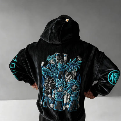 Color Blocked corduroy Hoodie
