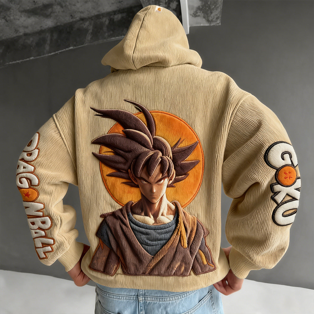 Color Blocked corduroy Hoodie