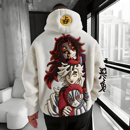 Color-blocked Plush Hoodie