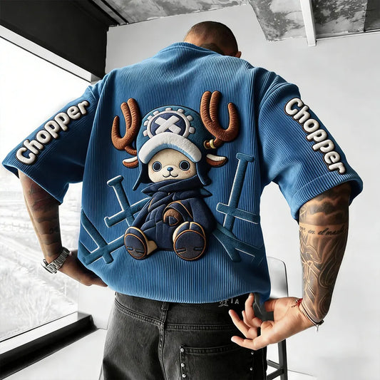 Unisex Anime Inspired Vintage Corduroy T-Shirt