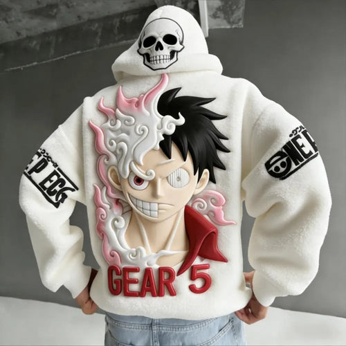 Color-blocked Plush Hoodie