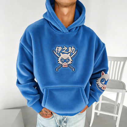 Color-blocked Plush Hoodie