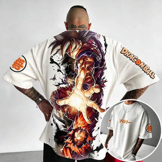 Anime Vintage Waffle Knit T-Shirt