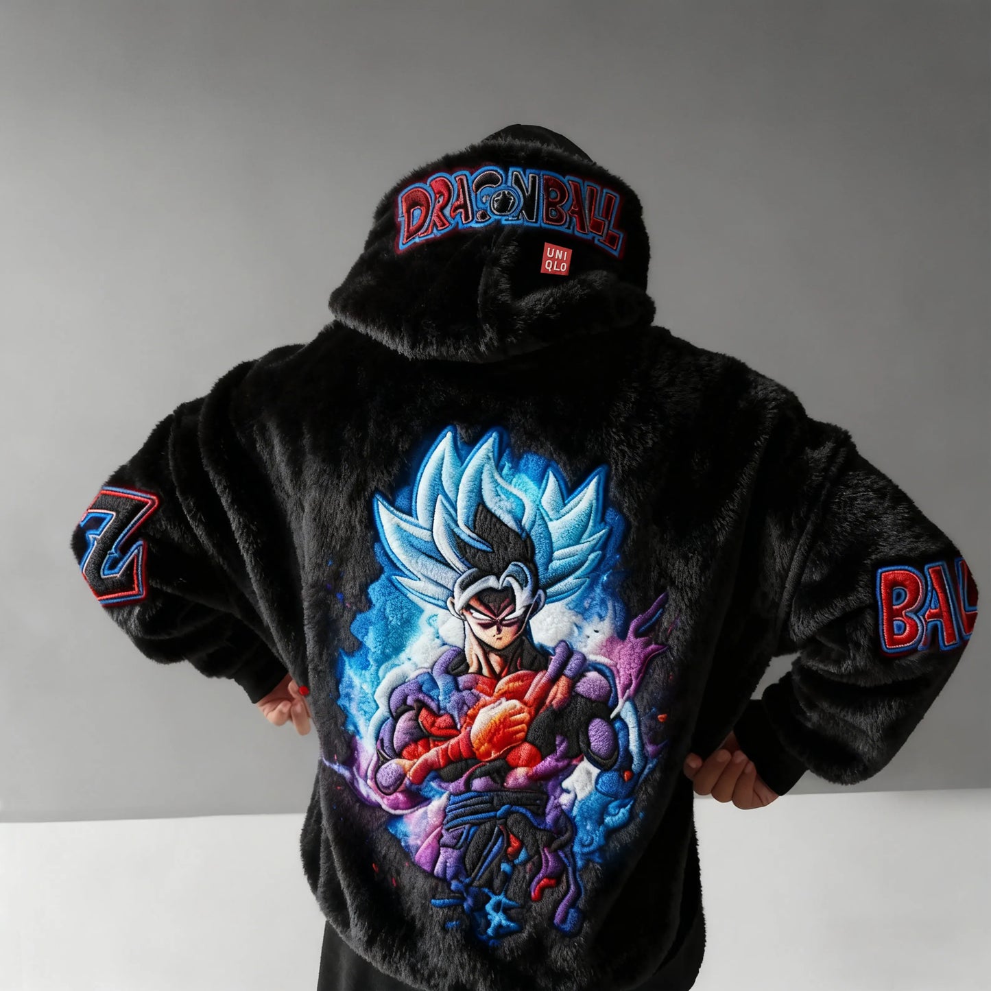 Color Blocked Plush Hoodie