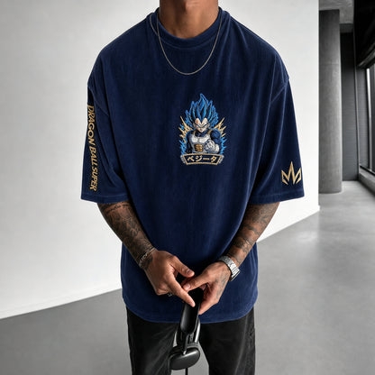 Unisex Loose-Fit Anime Vertical Stripe T-Shirt