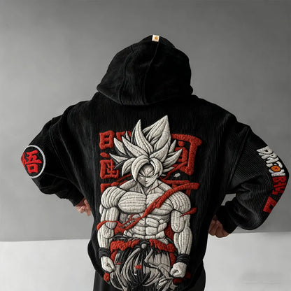 Color Blocked corduroy Hoodie