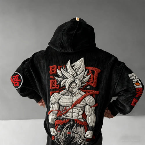 Color Blocked corduroy Hoodie