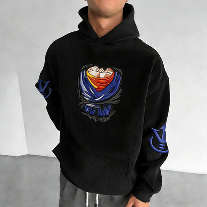 Color Blocked Corduroy Hoodie
