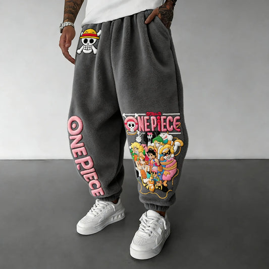 Color-blocked Plush Pants
