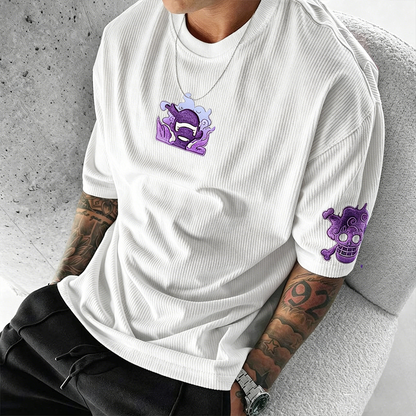 Anime Vintage Waffle Knit T-Shirt