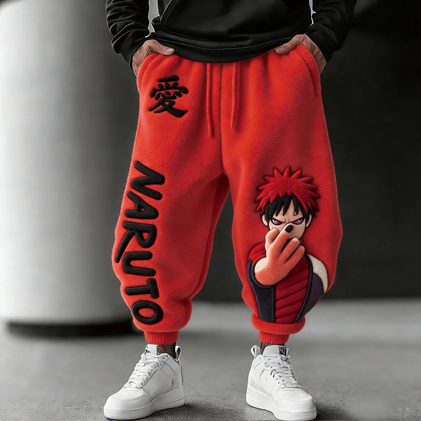 Gaara Color-blocked Plush Pants