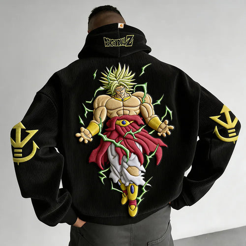 Color Blocked Corduroy Hoodie