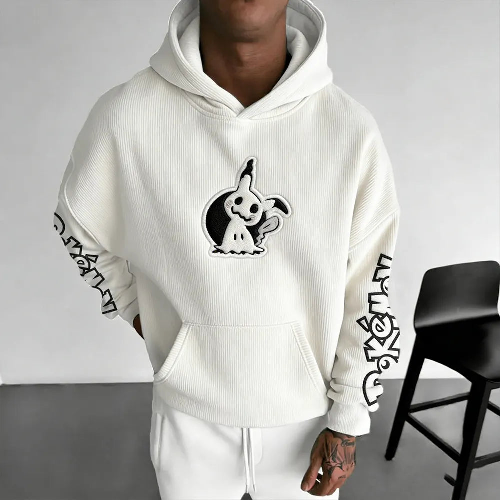 Color Blocked Corduroy Hoodie