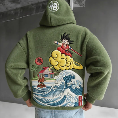 Color-blocked Plush Hoodie