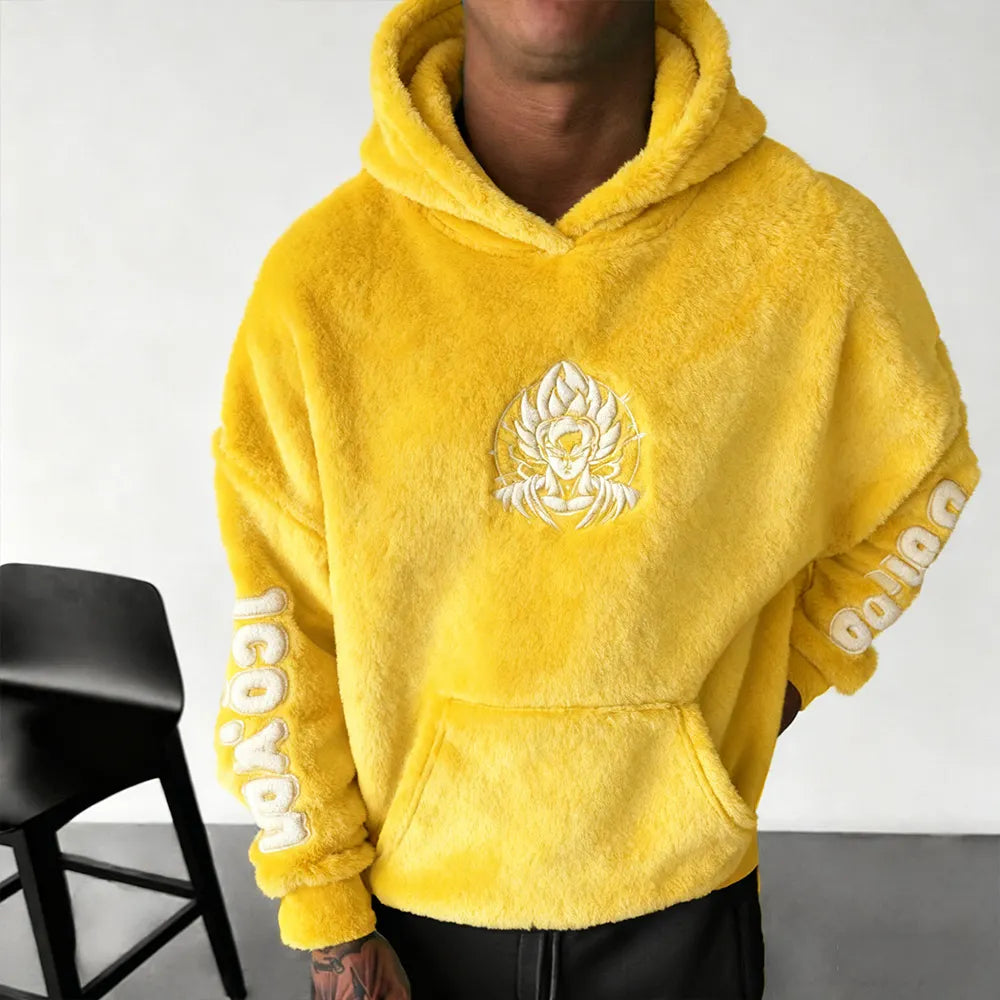 Color Blocked Plush Hoodie