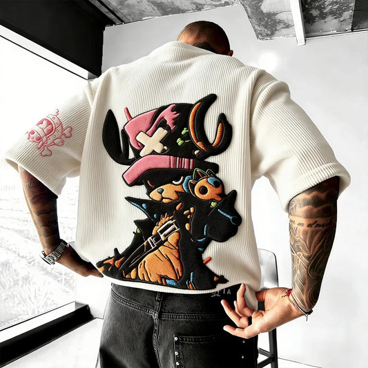 Unisex Anime Inspired Vintage Corduroy T-Shirt