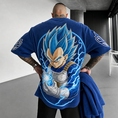 Unisex Short-Sleeve Corduroy T-Shirt With Anime Print
