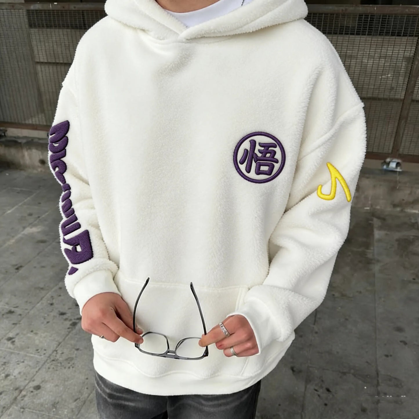 Color-blocked Plush Hoodie