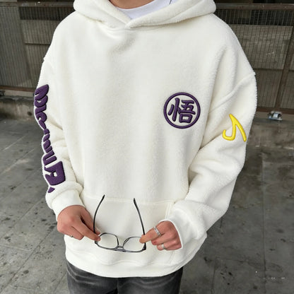 Color-blocked Plush Hoodie