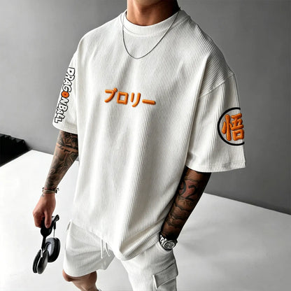 Anime Vintage Waffle Knit T-Shirt