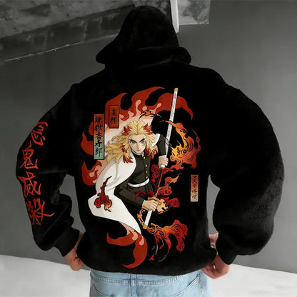 Men   Kamado Color-blocked Plush Hoodie