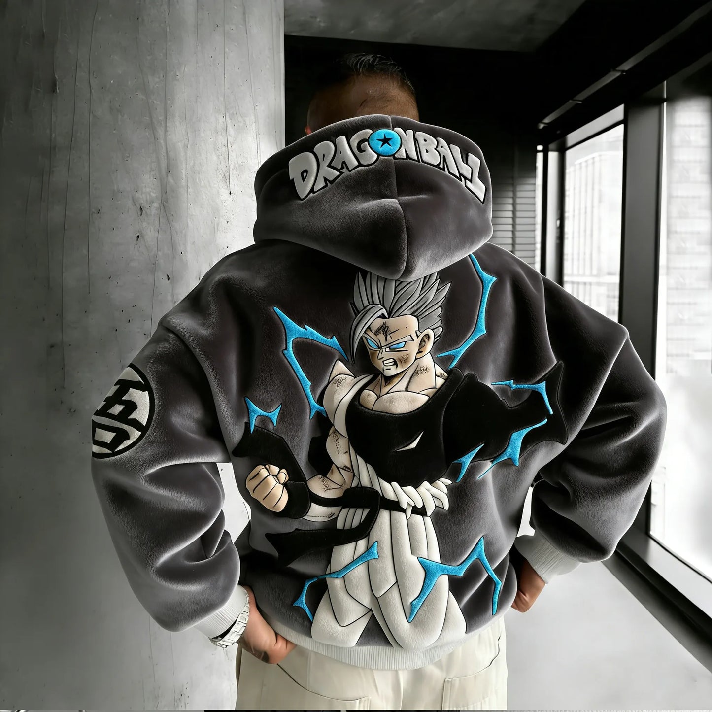 Men  Super:   Color-blocked Plush Hoodie