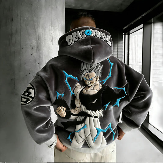 Men  Super:   Color-blocked Plush Hoodie