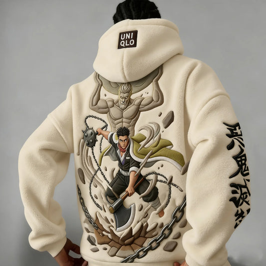 Unisex Version  Color-blocked Plush Hoodie