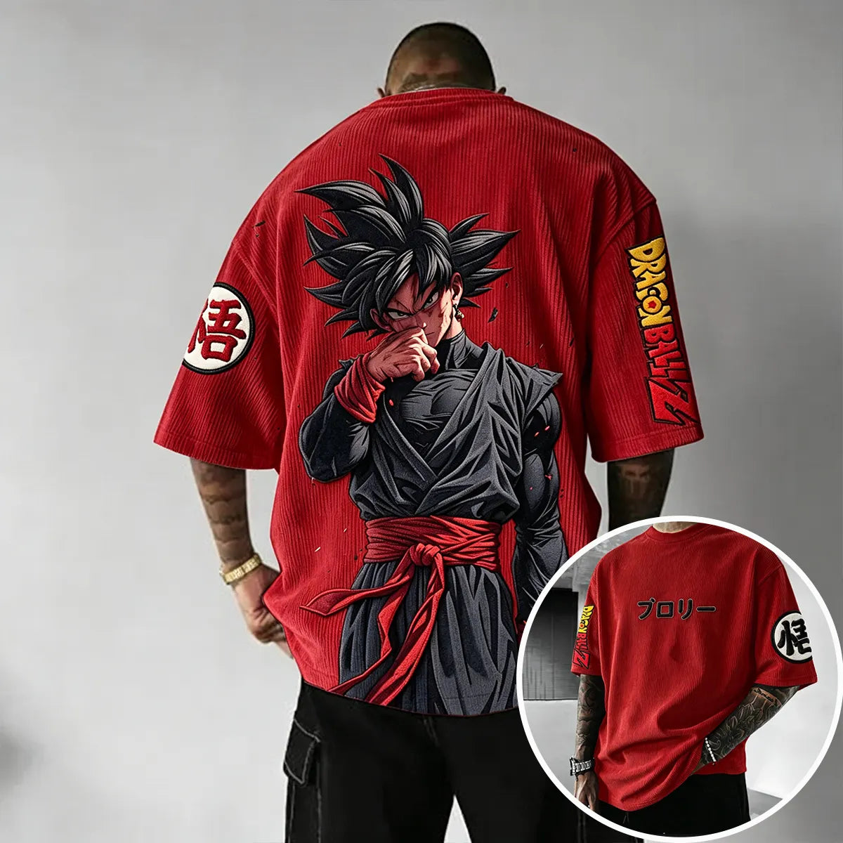 Anime Vintage Waffle Knit T-Shirt