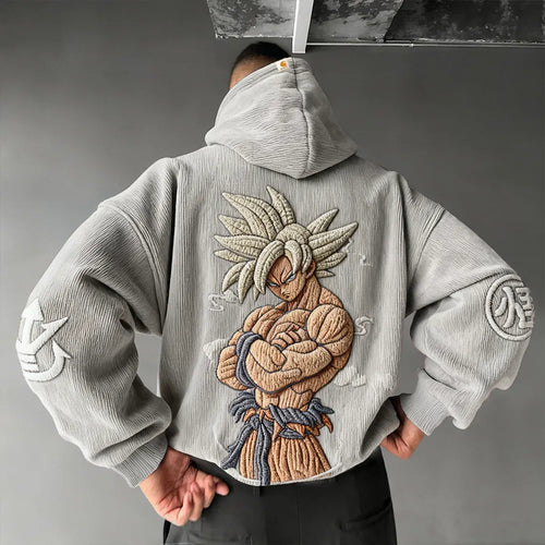 Color Blocked corduroy Hoodie