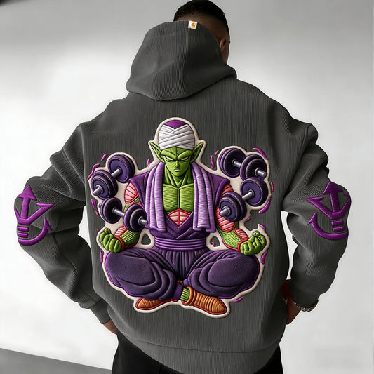 Color Blocked Corduroy Hoodie