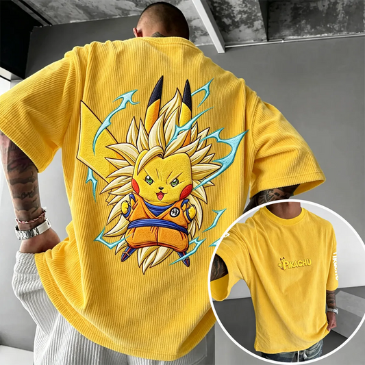 Anime Vintage Waffle Knit T-Shirt