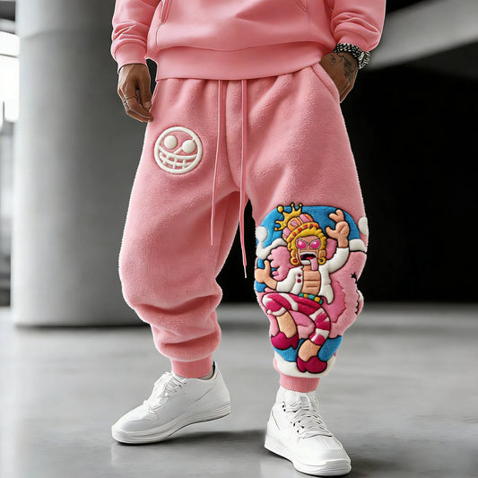 :  Agatsuma Color-blocked Plush Pants
