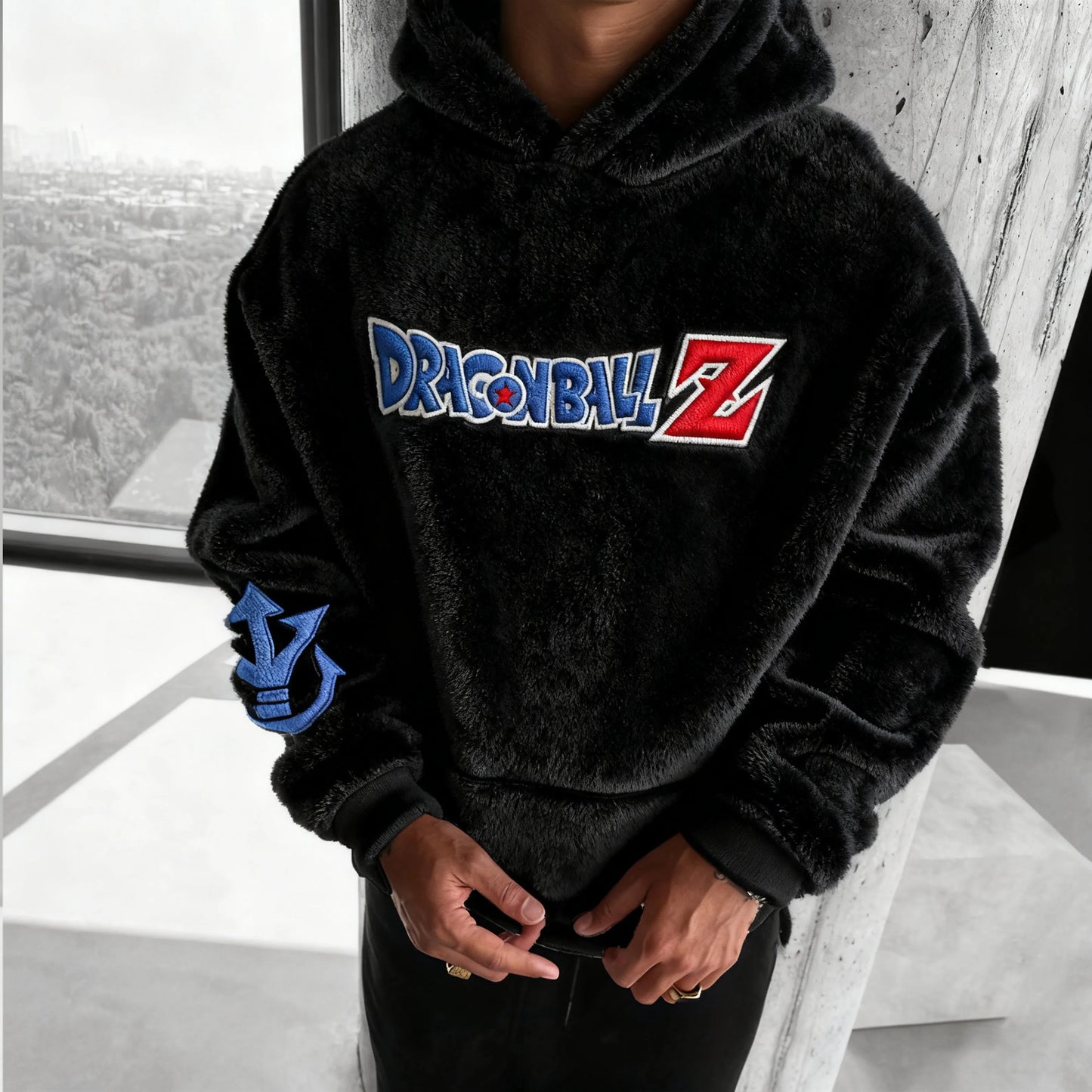 Color Blocked Plush Hoodie